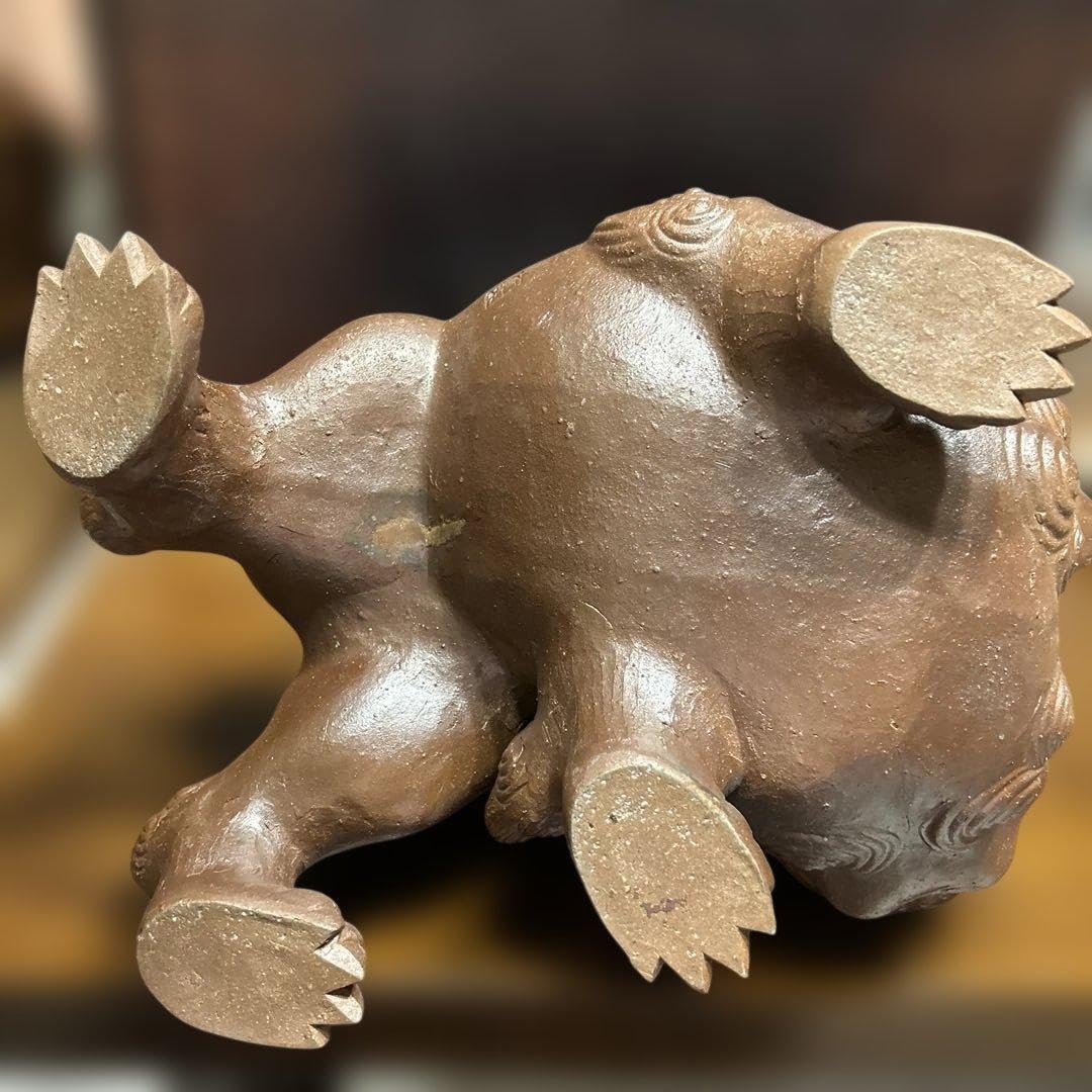 Amazon.co.jp: 備前焼 狛犬 獅子 縁起物 美術品 アンティーク